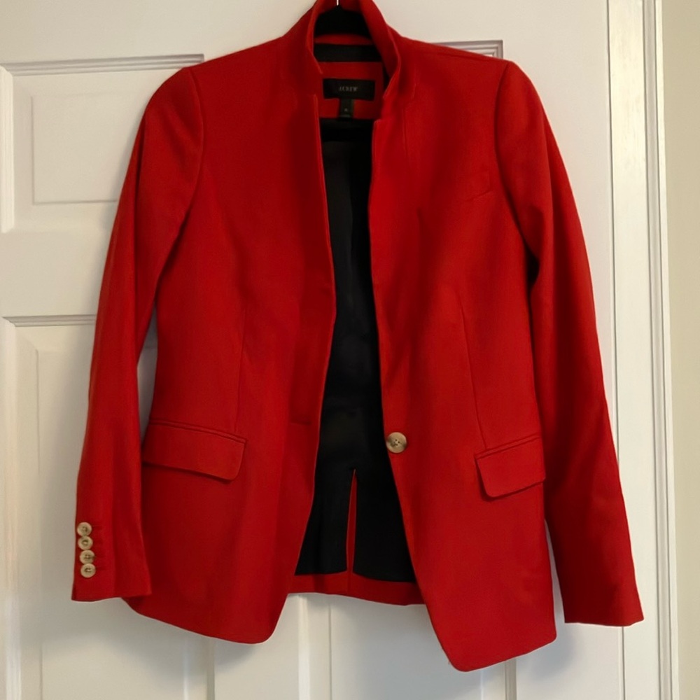 J. Crew Red Tailored Blazer Modern Cut